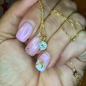 Gold Moissanite Italian made pendant